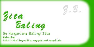 zita baling business card